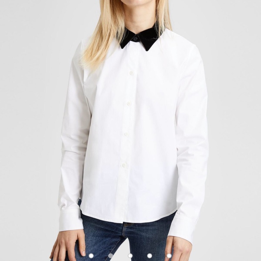 theory velvet collar shirt